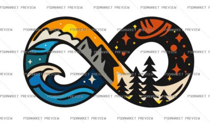 Mountain Infinity Vector Print — print design preview