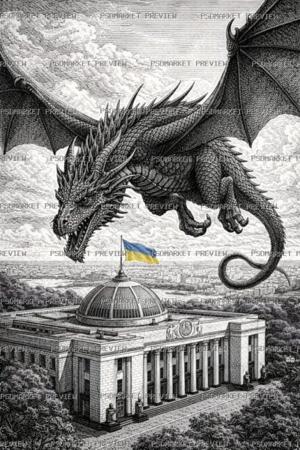 Dragon Over Parliament Print protected preview
