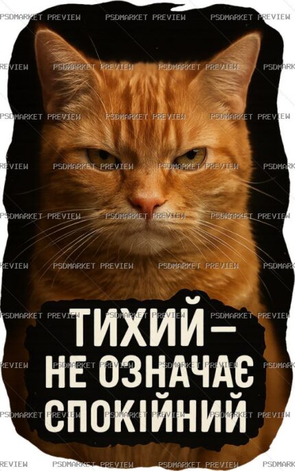 Quiet Does Not Mean Calm Cat Print — print design preview