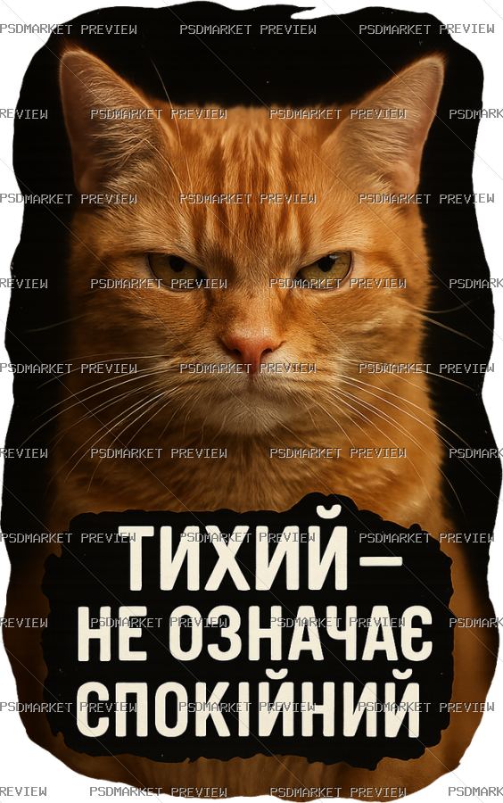 Quiet Does Not Mean Calm Cat Print — print design preview