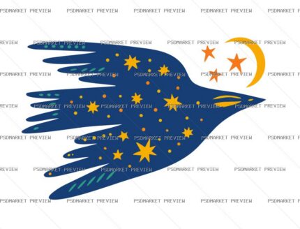 Celestial Swallow Vector Print protected preview