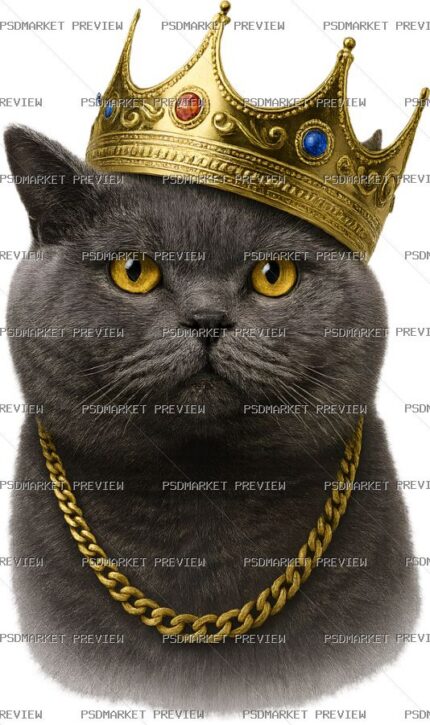 King Cat Print — PSD template preview