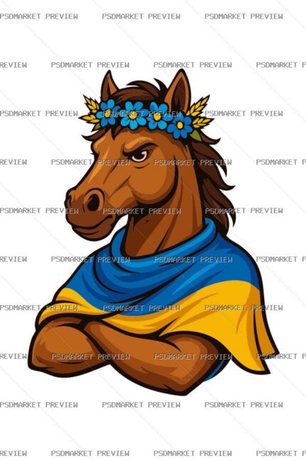 Patriotic Horse Vector Print — PSD template preview
