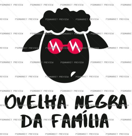 Ovelha Negra da Família Black Sheep Print – AI File — PSD template preview