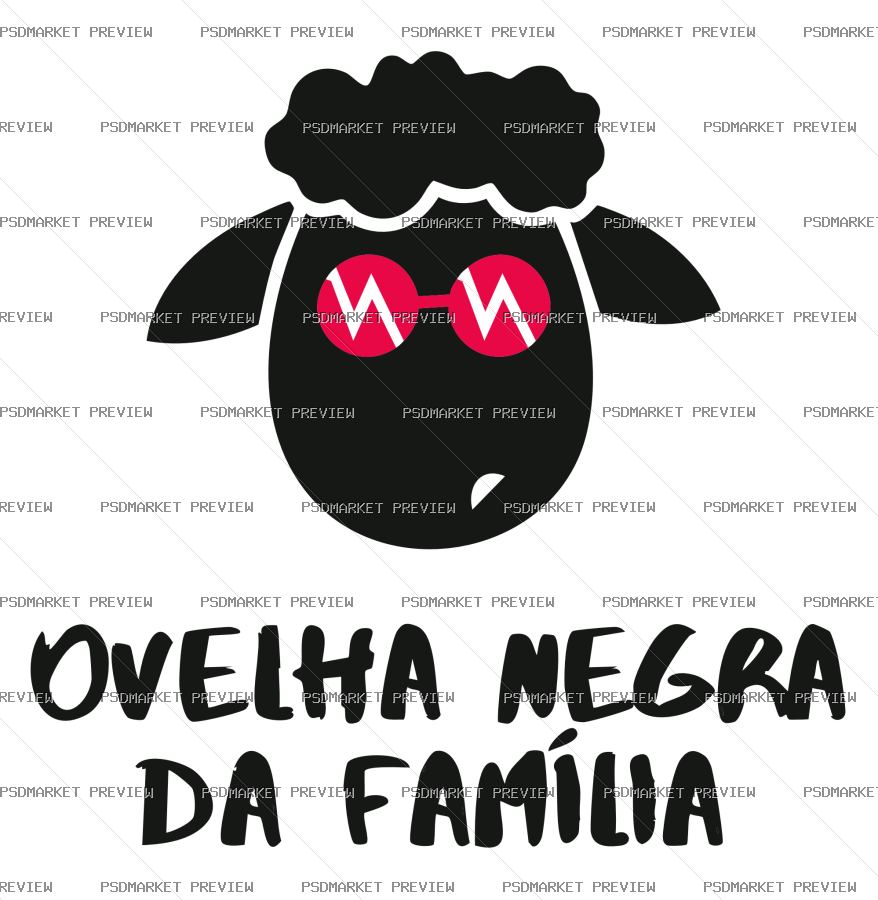 black sheep of the family Vector Print — PSD template preview