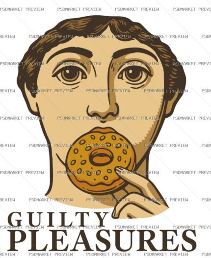 Guilty Pleasures Vector Print — print design preview
