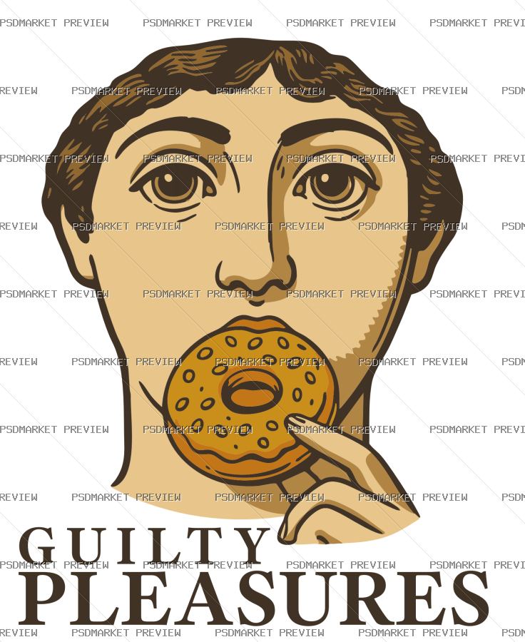 Guilty Pleasures Vector Print — print design preview