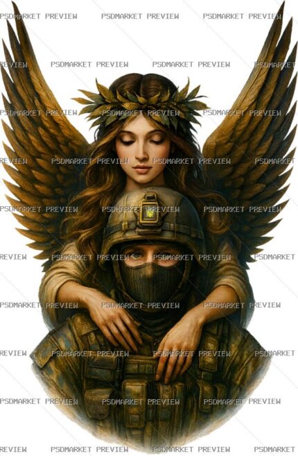 Guardian Angel of Our Warrior Print – PNG File protected preview