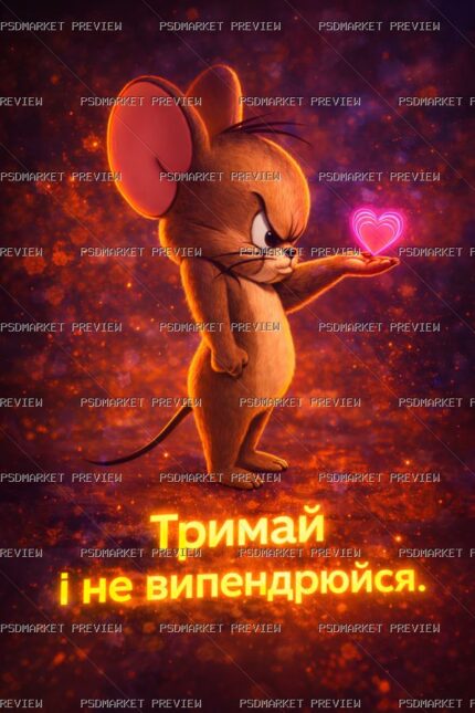 Ukrainian “ТРИМАЙ СЕРЦЕ СКРОМНО” Love Print Design – PNG — PSD template preview