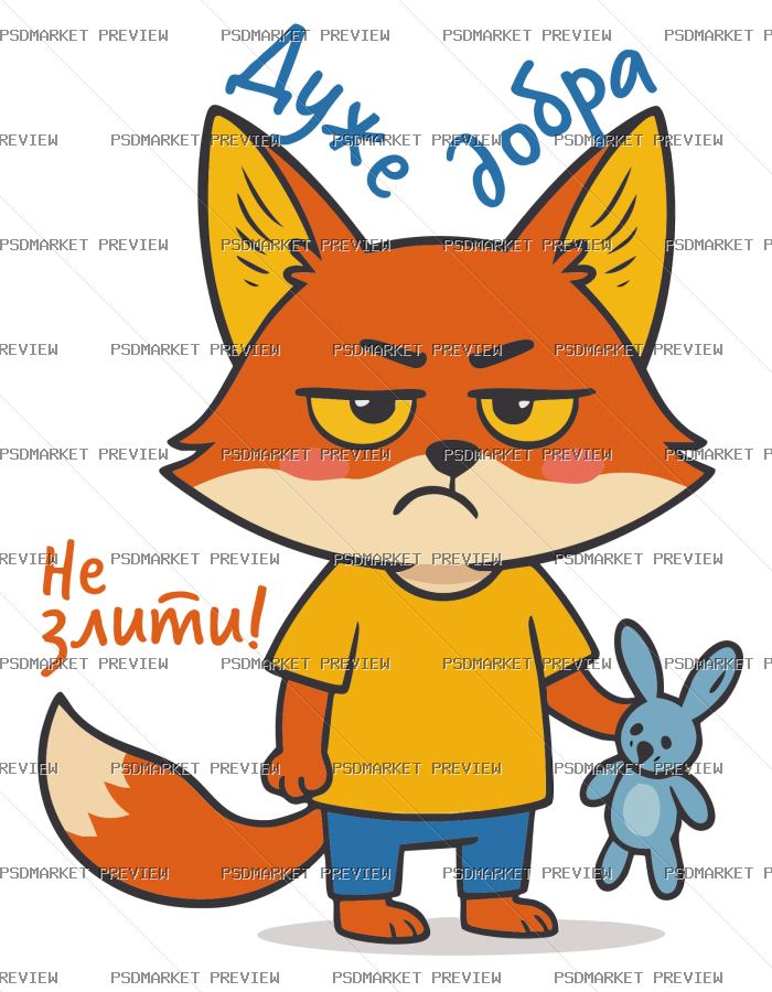 Very Kind Fox Vector Print — print design preview