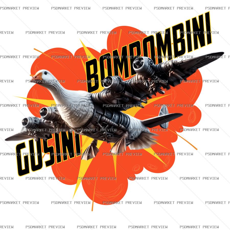 Bombombini Gusini Vector Print — PSD template preview