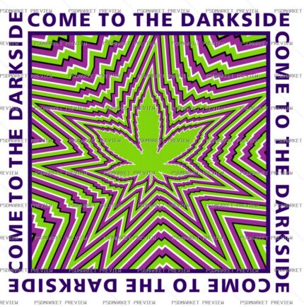 Come to the Darkside Optical Vector Print — PSD template preview