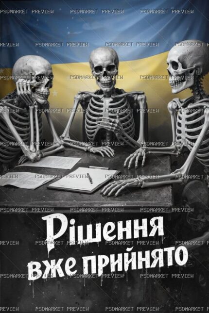 Ukrainian Decision Already Made Skeletons Print – JPG — PSD template preview
