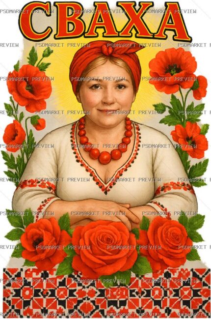 Ukrainian “СВАХА” Matchmaker Print Design – PNG — PSD template preview