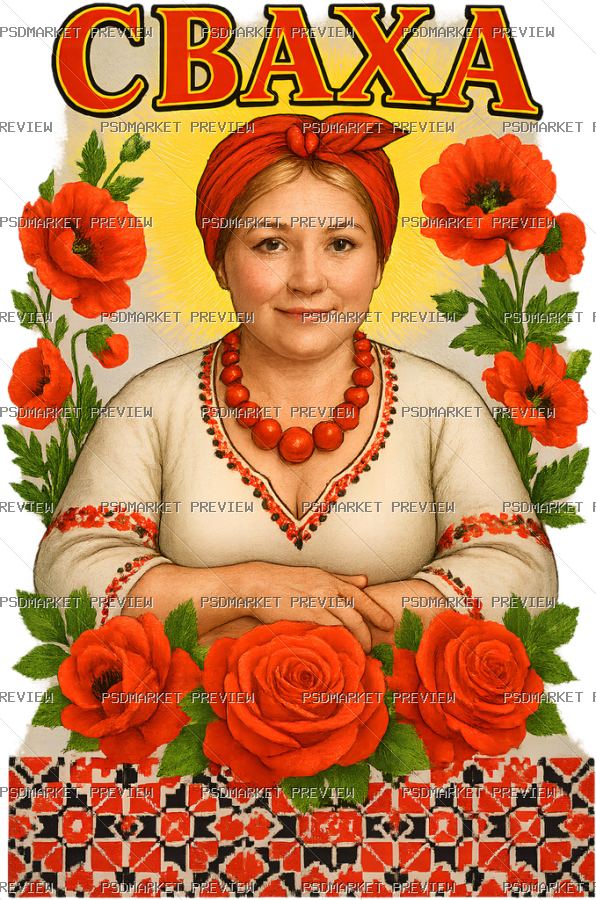 Ukrainian “СВАХА” Matchmaker Print Design – PNG — PSD template preview