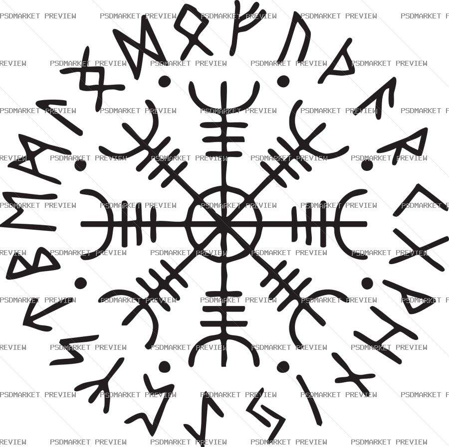Viking Runes Vector Print — PSD template preview