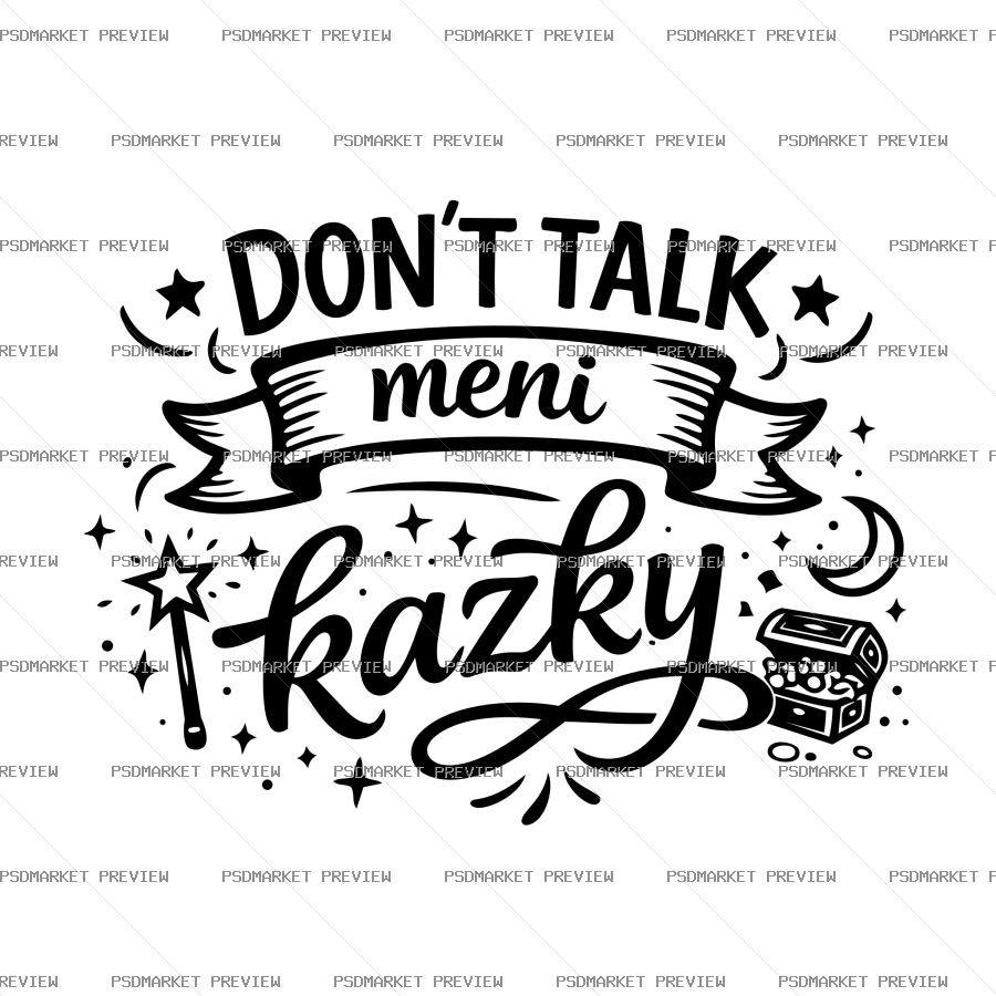 Don't Talk, Tell Me Fairy Tales Vector Print — PSD template preview