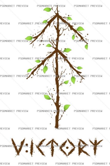 Victory Tree Illustration Print – AI File — PSD template preview