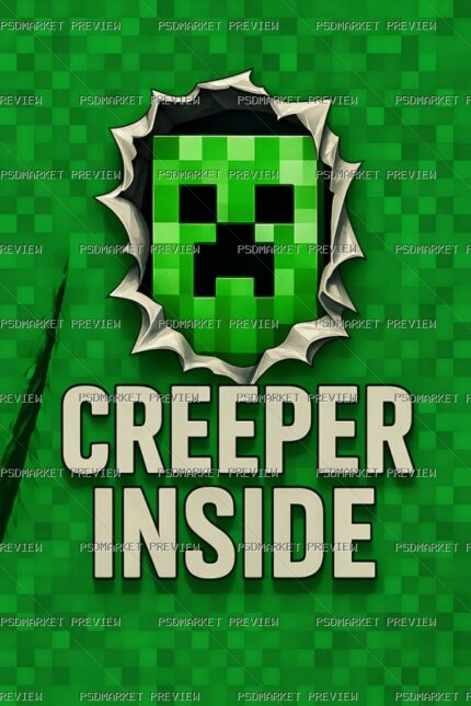 Creeper Inside Print – PNG — PSD template preview