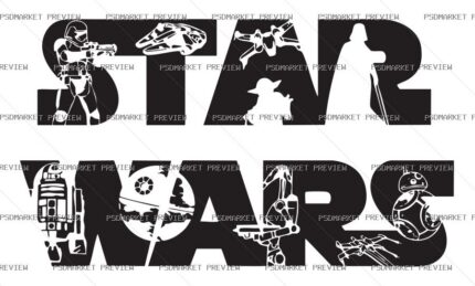 Star Wars Typography Vector Print — PSD template preview