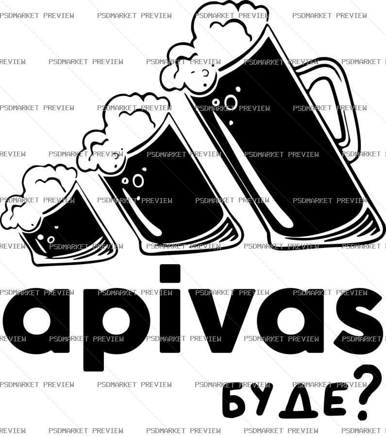 Beer Anyone Vector Print — PSD template preview