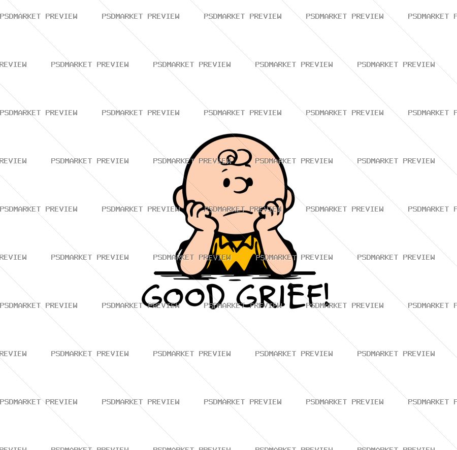 Good Grief Character Vector Print — PSD template preview