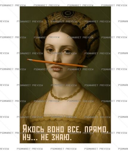 Classic Portrait Meme Vector Print — PSD template preview