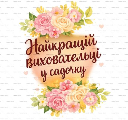 Best Kindergarten Teacher Floral Bouquet PSD Print protected preview