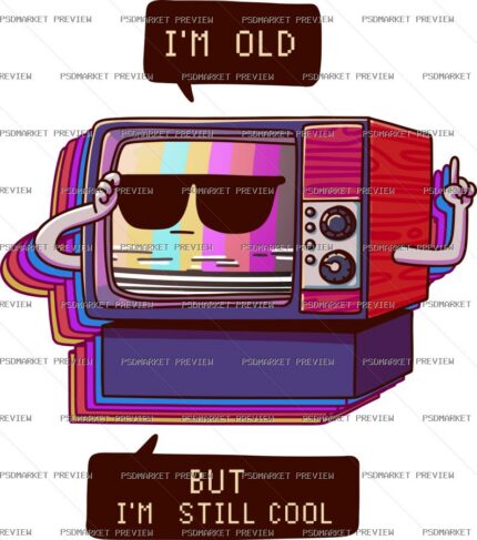 Old TV Still Cool Print – AI File protected preview