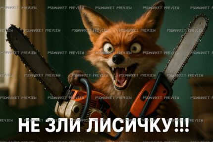 Ukrainian “НЕ ЗЛИ ЛИСИЧКУ” Fox Print Design – PNG protected preview