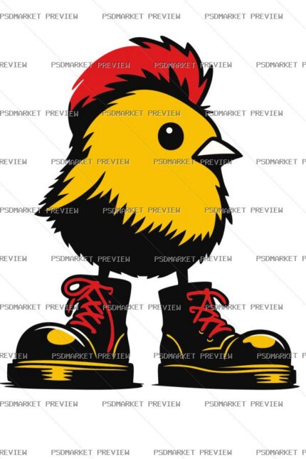 Punk Chick Vector Print — PSD template preview