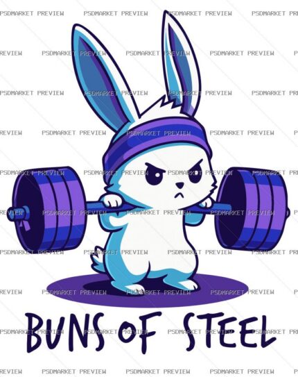 Buns of Steel Vector Print — PSD template preview