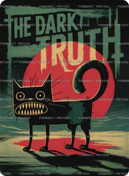 Dark Truth Retro Cat Print protected preview