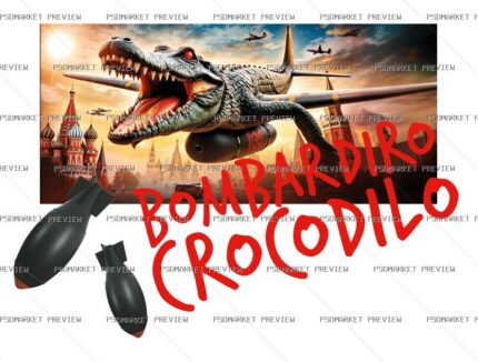 Bombardiro Crocodilo Print – AI File — PSD template preview