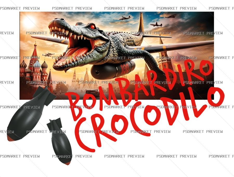 Bombardiro Crocodilo Vector Print – Design 23683 — PSD template preview