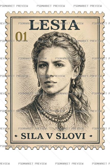 Lesya Ukrainka Power of Words Print — print design preview