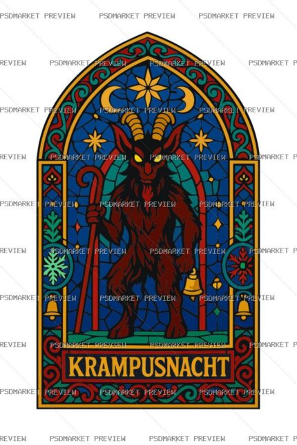 Krampusnacht Gothic Vector Print protected preview