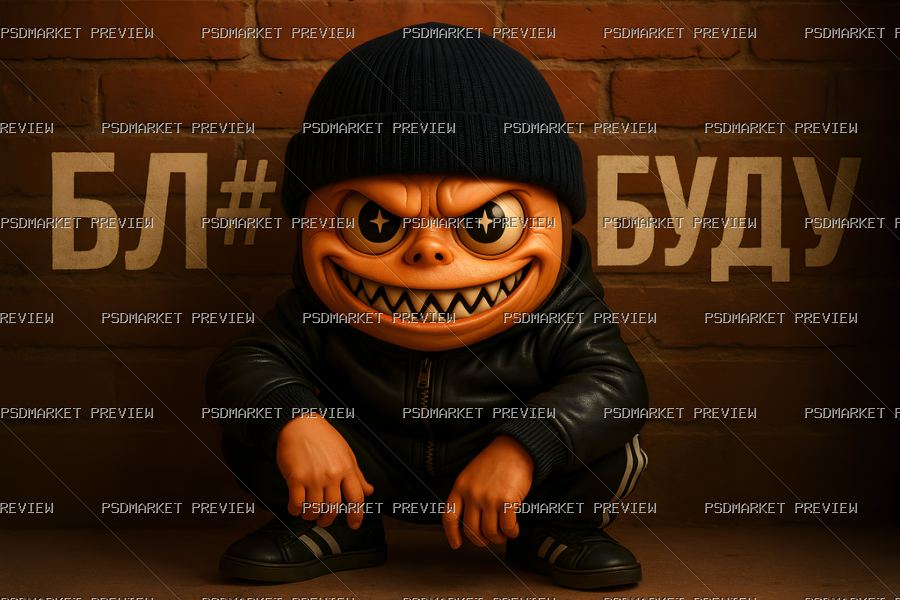 Mischievous Creature Print — PSD template preview