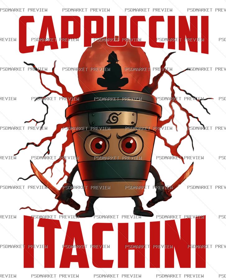 Itachini Cappuccini Print Design – AI File — PSD template preview