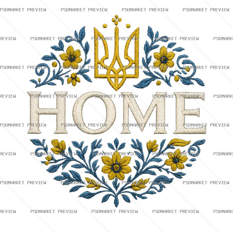 Home Trident Floral Print — PSD template preview