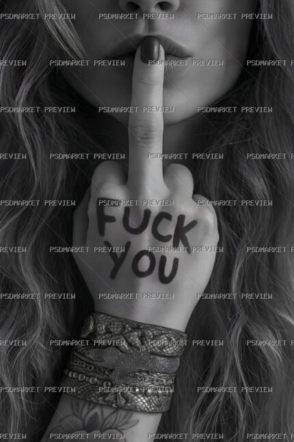 Silent Attitude Tattoo Print — print design preview