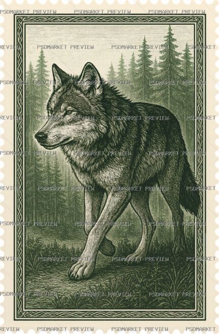 Forest Wolf Print — print design preview