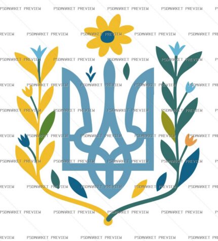Floral Trident Vector Print — print design preview