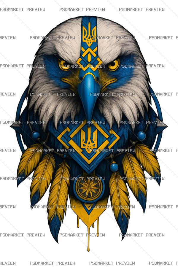 Ukraine Eagle Print — PSD template preview