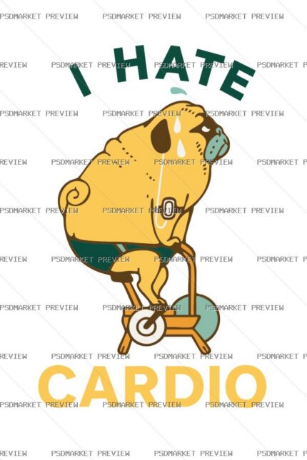 I Hate Cardio Vector Print — print design preview