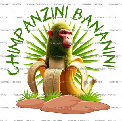 Chimpanzini Bananini Vector Print — print design preview