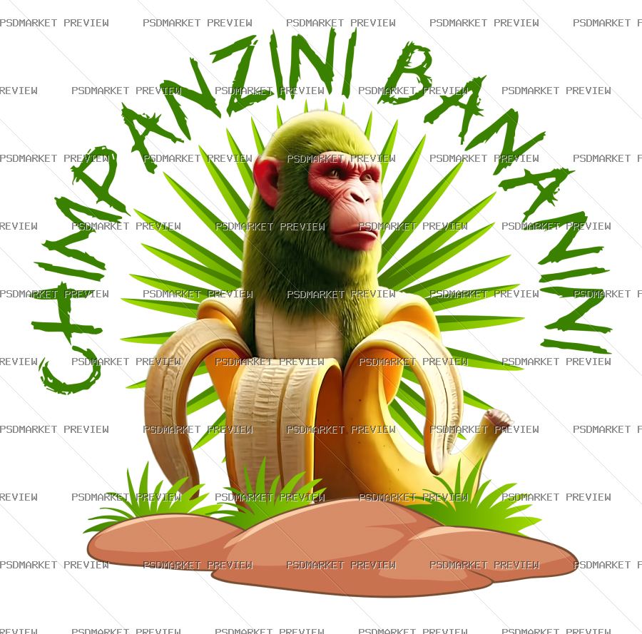 Chimpanzini Bananini Vector Print — print design preview