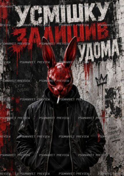 Leave the Smile at Home Rabbit Mask Print protected preview