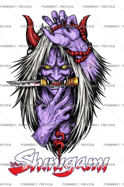 Shinigami Demon Vector Print — print design preview