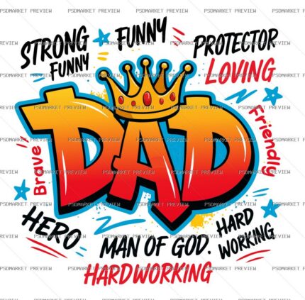 Superhero Dad Vector Print protected preview